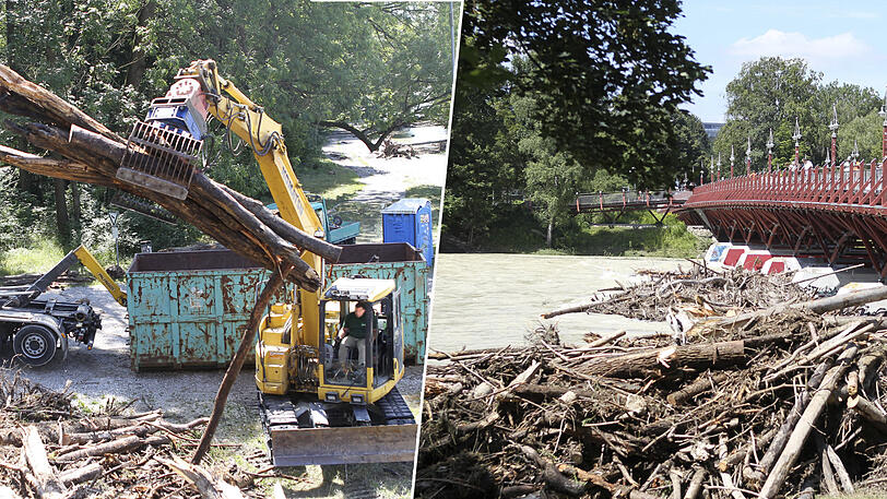 An er Isar hat das große Aufräumen begonnen. Die Bilder.