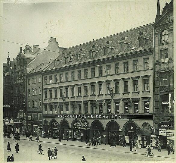 Erst Brauerei, ab 1896 Gaststätte: Der "Pschorr" vor dem Krieg.