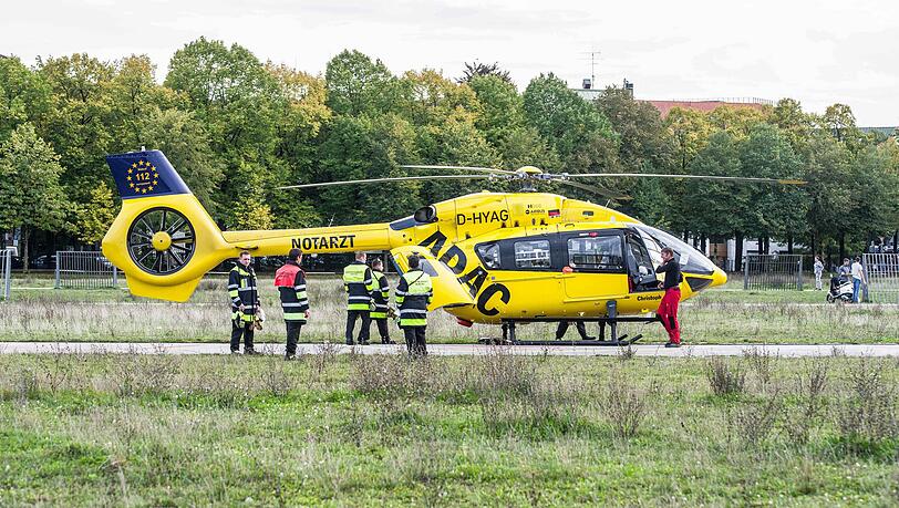 Ein Hubschrauber auf der Theresienwiese. (Archivbild)