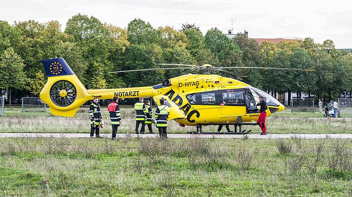 Ein Hubschrauber auf der Theresienwiese. (Archivbild)