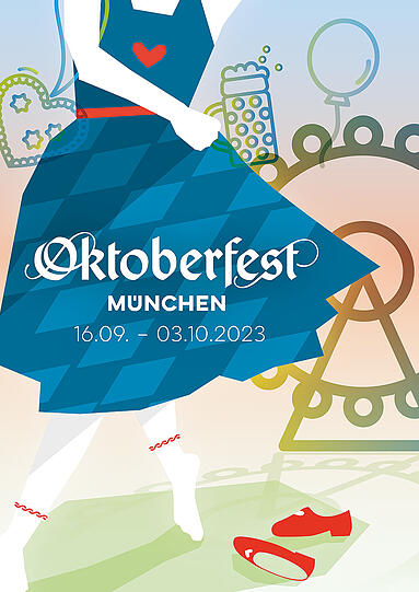 Wie sieht das Oktoberfest-Plakat 2023 aus? 45 Motive stehen zur Auswahl.