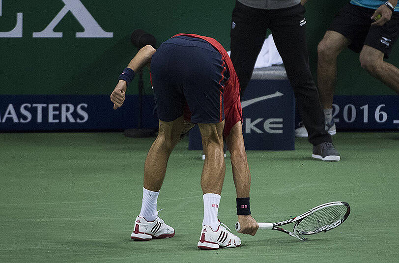 Da entlädt sich der ganze Frust bei Novak Djokovic.