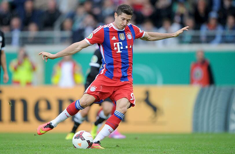 Bayerns Stürmerstar Robert Lewandowski in Aktion.
