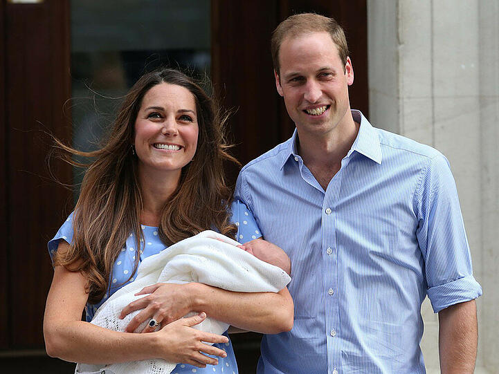 So sehr strahlten William und Kate nach der Geburt von George