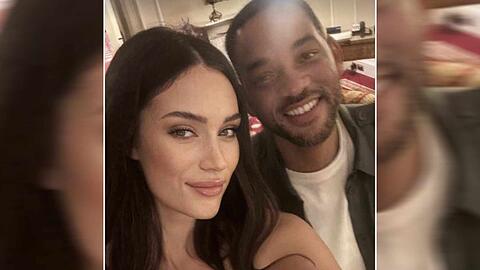 Gloria Burkandt, Tochter von Markus Söder, strahlt mit Will Smith in die Kamera.