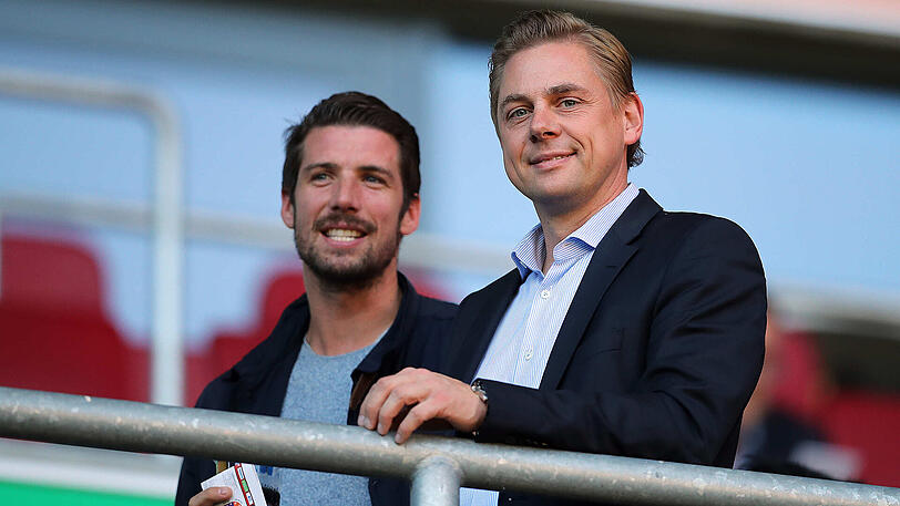 Löwen-Geschäftsführer Markus Fauser (r., hier mit Jan Mauersberger).
