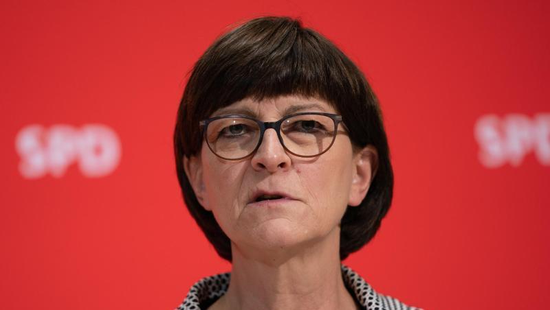 Saskia Esken am Montag während einer Pressekonferenz in der SPD-Zentrale in Berlin. Saskia Esken am Montag während einer Pressekonferenz in der SPD-Zentrale in Berlin.