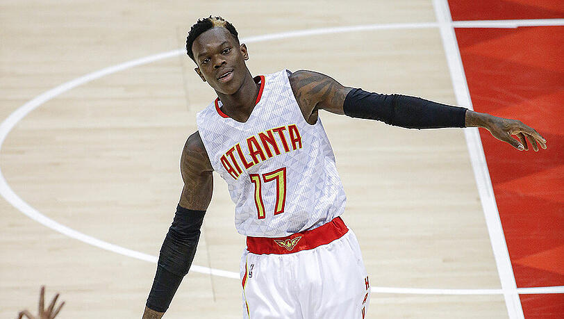 Der deutsche Basketball-Nationalspieler Dennis Schröder von den Atlanta Hawks. Der deutsche Basketball-Nationalspieler Dennis Schröder von den Atlanta Hawks.
