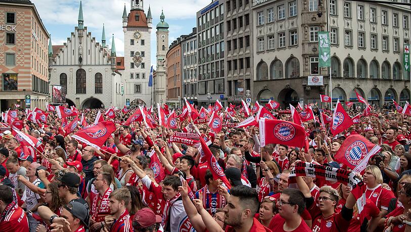 Die Meisterfeier des FC Bayern München auf dem Marienplatz. (Archivbild)