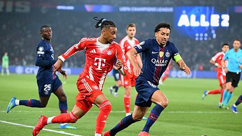 Hohes Tempo, viele Tore: Michael Olise (l) und die Bayern lieferten in Paris ein Spektakel.