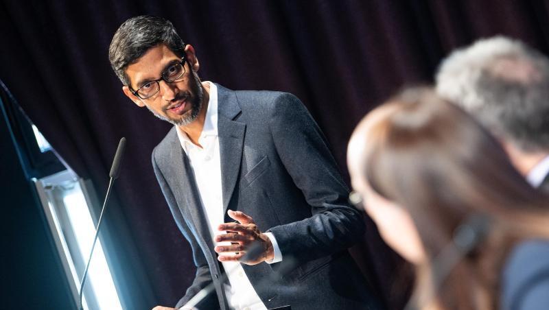 Google-CEO Sundar Pichai bei der Eröffnung der neuen Hauptstadtrepräsentanz der Google Germany GmbH in Berlin. Google-CEO Sundar Pichai bei der Eröffnung der neuen Hauptstadtrepräsentanz der Google Germany GmbH in Berlin.