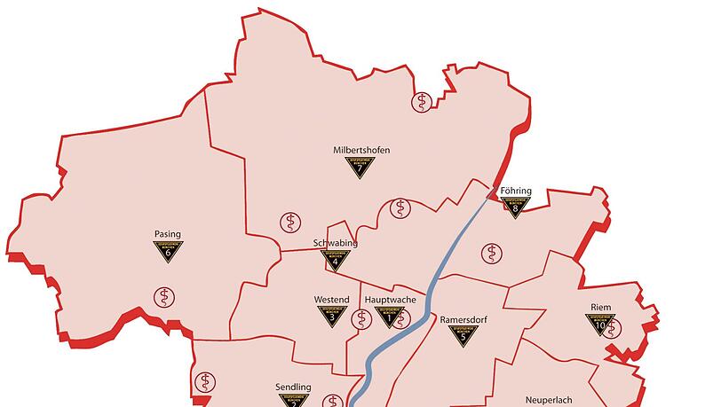 Das sind die aktuell zehn Münchner Feuerwachen: Vor allem im Norden und im Westen gibt es Lücken. Das sind die aktuell zehn Münchner Feuerwachen: Vor allem im Norden und im Westen gibt es Lücken.
