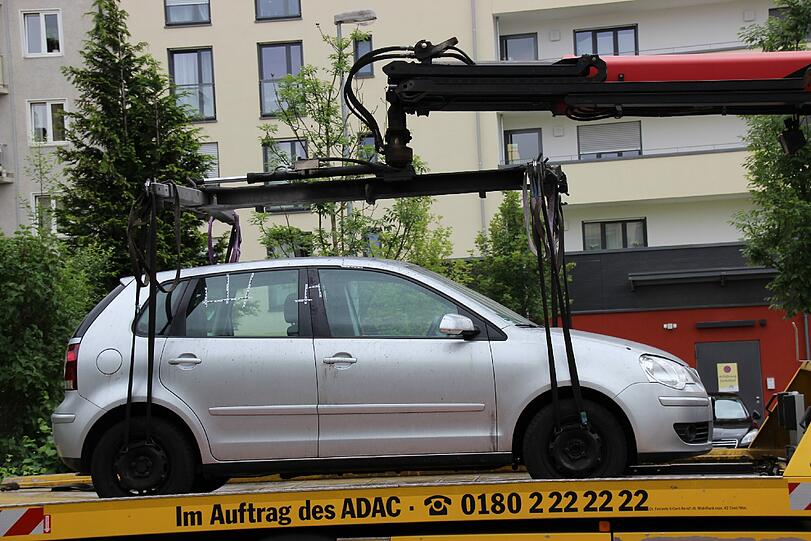 Bilder vom Tatort auf dem Lidl-Parkplatz in der Westendstraße.