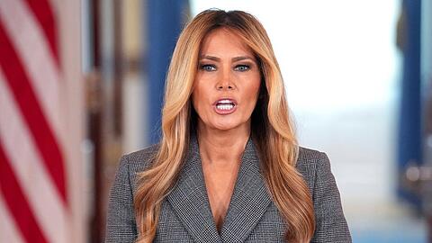 US-First-Lady Melania Trump bei ihrem Auftritt im Wei&szlig;en Haus.