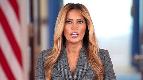 US-First-Lady Melania Trump bei ihrem Auftritt im Wei&szlig;en Haus.