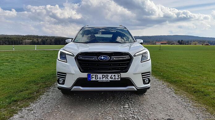 Hoher Kühler, zackiges Tagfahrlicht: die Forester-Front ist typisch Subaru.