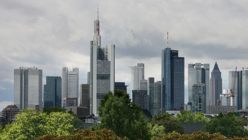Die Skyline von Frankfurt: Hier sitzt das Geld. Die Skyline von Frankfurt: Hier sitzt das Geld.