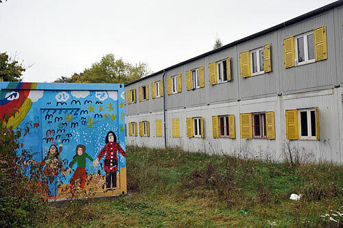 Inzwischen geräumt: Der Container in der Lerchenau