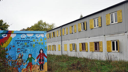 Inzwischen geräumt: Der Container in der Lerchenau Inzwischen geräumt: Der Container in der Lerchenau