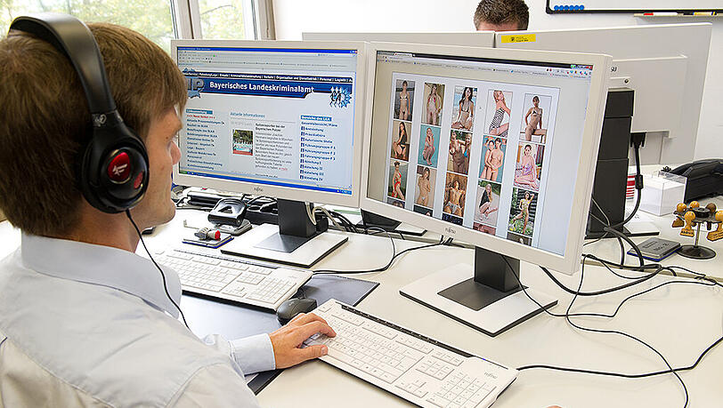 Ein "Cyber Cop" des bayerischen LKA. Die Hinweise auf Kinderpornografie in Deutschland sind gestiegen. Ein "Cyber Cop" des bayerischen LKA. Die Hinweise auf Kinderpornografie in Deutschland sind gestiegen.