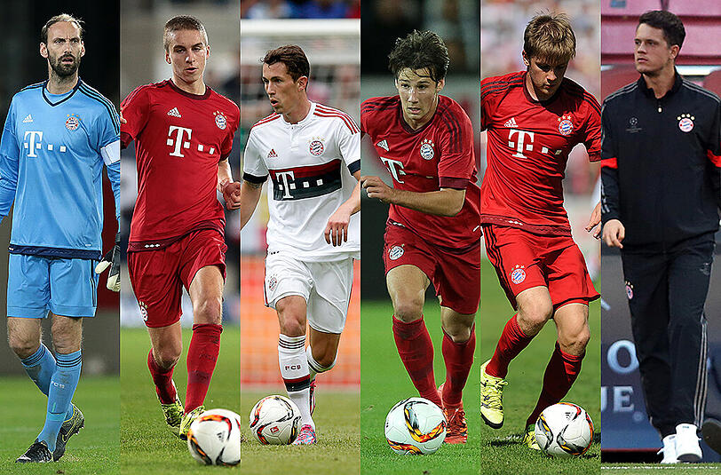 Tom Starke (l. - r.), Gianluca Gaudino (mittlerweile beim FC St. Gallen), Phillipp Steinhart, Fabian Benko, Patrick Weihrauch und Ivan Lucic - ohne Einsatz und ohne Spielminute