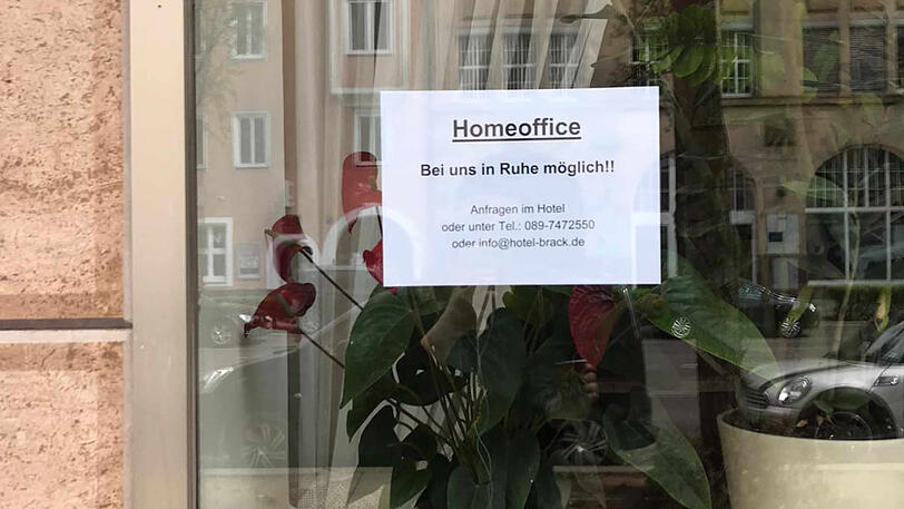 Der Homeoffice-Ausgang am Hotel Brack in der Lindwurmstraße.