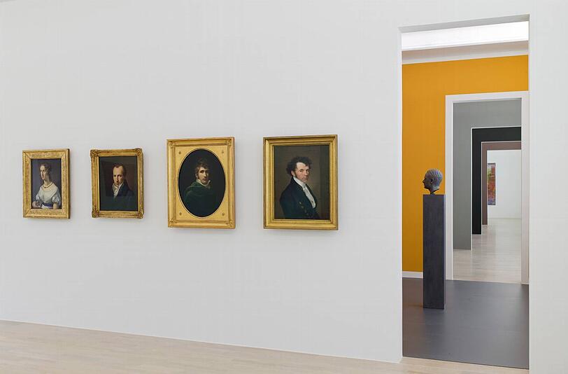 Die Kunst des 19. Jahrhunderts ist in der alten Villa untergebracht. Lange Raumfluchten vermitteln Großzügigkeit, in den Kabinetten herrscht eine intime Atmosphäre.
