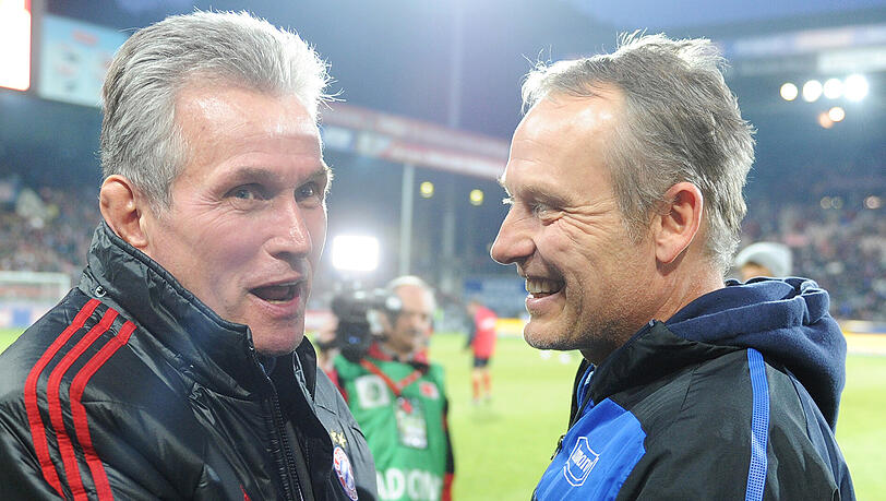 Am 18. Februar 2012 trennten sich der Sportclub und der FC Bayern mit den Trainern Christian Streich (rechts) und Jupp Heynckes in Freiburg 0:0. Am 18. Februar 2012 trennten sich der Sportclub und der FC Bayern mit den Trainern Christian Streich (rechts) und Jupp Heynckes in Freiburg 0:0.
