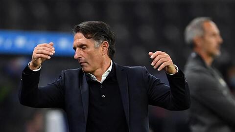 Hertha-Trainer Bruno Labbadia war nach der 1:3-Niederlage seines Teams enttäuscht.