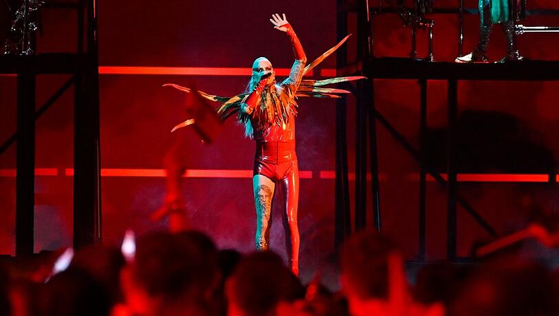 Chris Harms von Lord of the Lost während des ESC 2023 in Liverpool.