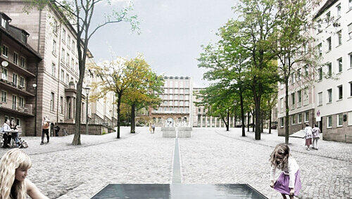 ...soll sich künftig eine freie Fläche mit vielen neuen Bäumen und einem modernen Brunnen ausbreiten. ...soll sich künftig eine freie Fläche mit vielen neuen Bäumen und einem modernen Brunnen ausbreiten.