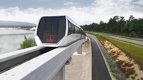 So sehen die Magnetschwebebahnen aus, die die Firma Max Bögl entwickelt hat &ndash; und die bald auch am Flughafen fahren?