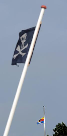 Angesichts der Tragödie wurden auf der Nordseeinsel viele Fahnen...
