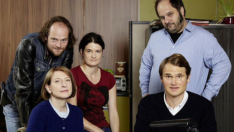 Die Mordkommission Franken wird gespielt von Andreas Leopold Schadt, Dagmar Manzel, Eli Wasserscheid, Matthias Egersdörfer und Fabian Hinrichs (v.l.)