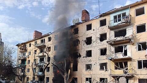 In der frontnahen Stadt Kramatorsk sind schon viele Wohnh&auml;user zerst&ouml;rt.
