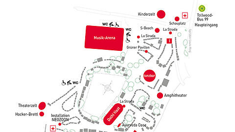 Der Geländeplan des Sommer-Tollwoods 2015.