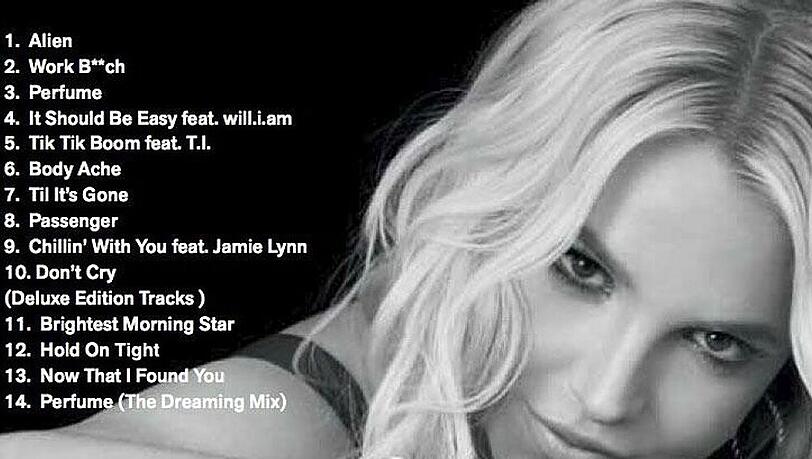 Britney Spears hat die Songs ihres neuen Albums enthüllt Britney Spears hat die Songs ihres neuen Albums enthüllt