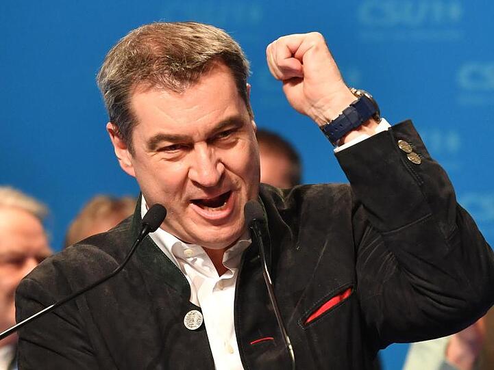 Markus Söder, CSU-Vorsitzender und Ministerpräsident aus Bayern beim Politischen Aschermittwoch. Foto: Peter Kneffel/dpa