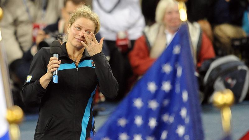 Wischt sich eine Freudenträne aus dem Auge: Titelverteidigerin Kim Clijsters. Wischt sich eine Freudenträne aus dem Auge: Titelverteidigerin Kim Clijsters.