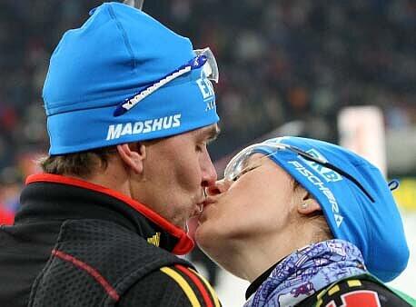 Eine Liebe auf Zeit: Biathlon-Star Kathrin Hitzer und damaliger Mannschaftskollege Michael Greis waren zwei Jahre lang liiert. Dann kam das Aus.