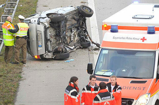 Die Unfallstelle auf der A 92 nahe Unterschleißheim.