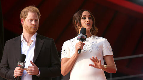 Prinz Harry und Herzogin Meghan bei einer Rede in News York.