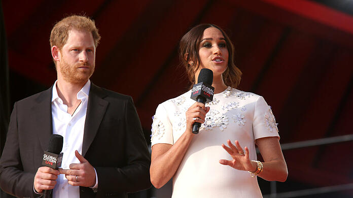 Prinz Harry und Herzogin Meghan bei einer Rede in News York.