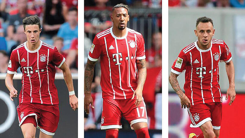 Drei Kandidaten für die Bayern-Startelf in Hoffenheim: Marco Friedl, Jérôme Boateng und Rafinha (v.l.).