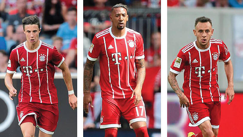 Drei Kandidaten für die Bayern-Startelf in Hoffenheim: Marco Friedl, Jérôme Boateng und Rafinha (v.l.). Drei Kandidaten für die Bayern-Startelf in Hoffenheim: Marco Friedl, Jérôme Boateng und Rafinha (v.l.).