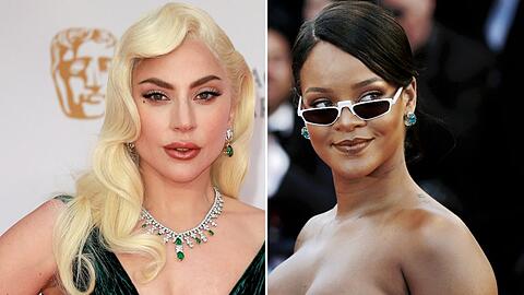 Lady Gaga (l.) und Rihanna sind beide in derselben Kategorie für einen Oscar nominiert.