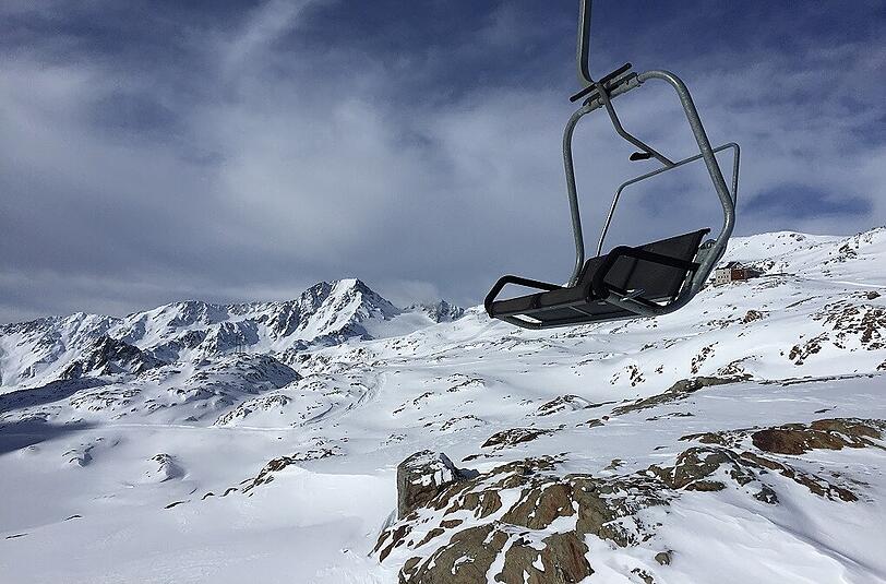 Wunderschöne Aussicht am Schnalstaler Gletscher.