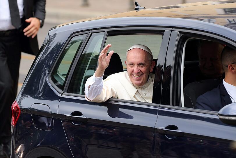 Papst Franziskus bei der Open-Air-Messe im Wallfahrtsort Tschenstochau.