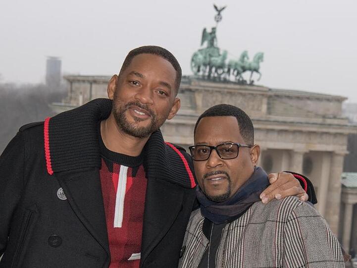 Will Smith (l) und Martin Lawrence vor der Deutschlandpremiere von "Bad Boys For Life" in Berlin.