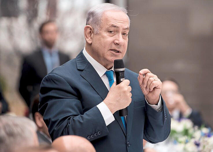Israels Ministerpräsident Benjamin Netanjahu spricht beim Siko-Mittagessen am Freitag.